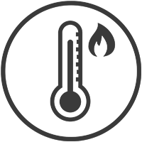 Thermometer der heiße Temperaturen anzeigt