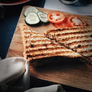 Sandwich zubereitet mit Kontaktgrill