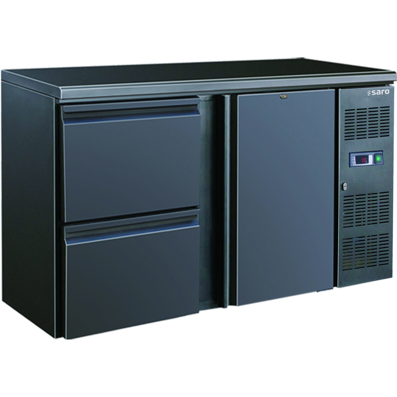 SARO Barkühler mit 1 Tür und 2 Schubladen. Modell BC 2100-2S