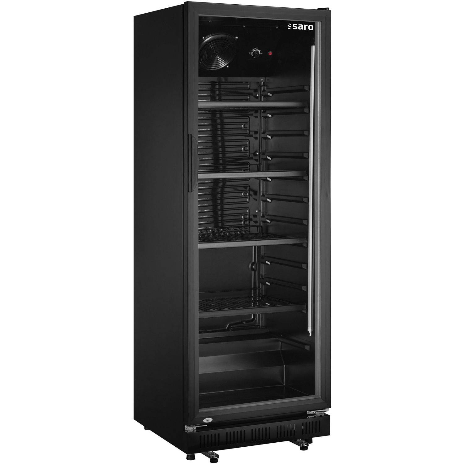 SARO Getränkekühlschrank mit Glastür - schwarz, Modell GTK 360