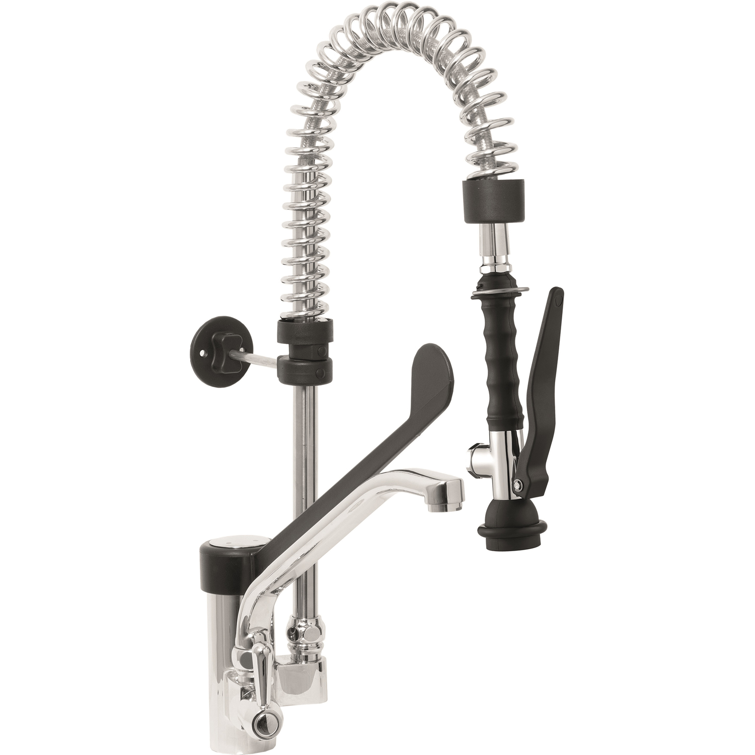 SARO Einloch-Vorspülbrause+Hebel-Armatur schwarz Modell EMMI