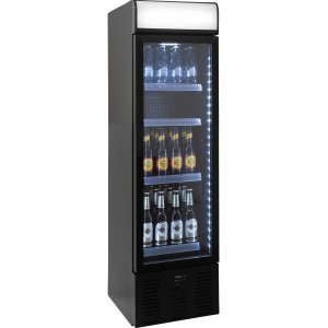 SARO Getränkekühlschrank mit Werbetafel - schmal, Modell DK 105