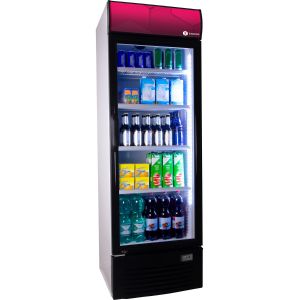 Getränkekühlschrank 380 Liter weiß/schwarz mit Glastür - ZK 380