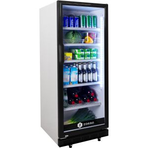 Getränkekühlschrank 310 Liter weiß/schwarz mit Glastür - ZK 310