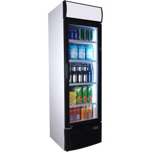 Getränkekühlschrank 280 Liter weiß/schwarz mit Glastür - ZK 280