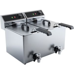Gastro Elektro-Doppel-Fritteuse 2x 8 Liter 2x 3000 Watt