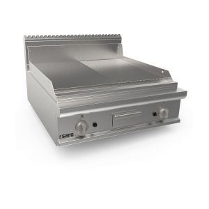 SARO Gasgriddleplatte 800mm breit Tischgerät 1/2+1/2 Modell LQ / FTG4BBM