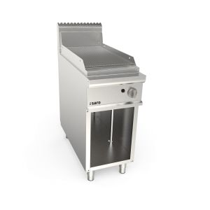 SARO Gasgriddleplatte 400mm breit Standgerät gerillt Modell LQ / FTG2BAR