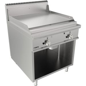 SARO Gasgriddleplatte 800mm breit Standgerät gerillt Modell LQ / FTG4BAR