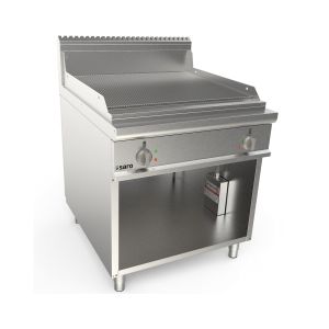 SARO Elektrogriddleplatte 800mm breit Stand gerillt Modell LQ / FTG4BAR