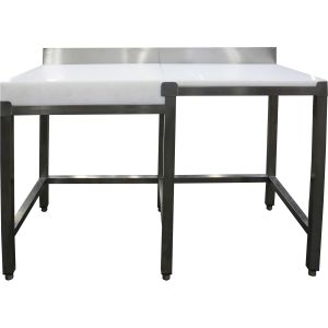 SARO Zerlegetisch mit Hackblock links mit Aufkantung 1000x500 mm