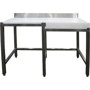 SARO Zerlegetisch mit Hackblock rechts mit Aufkantung 1000x500 mm
