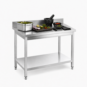 ZORRO Edelstahl Arbeitstisch ZAT 100/60A | mit Aufkantung | 1000 x 600 x 850 mm