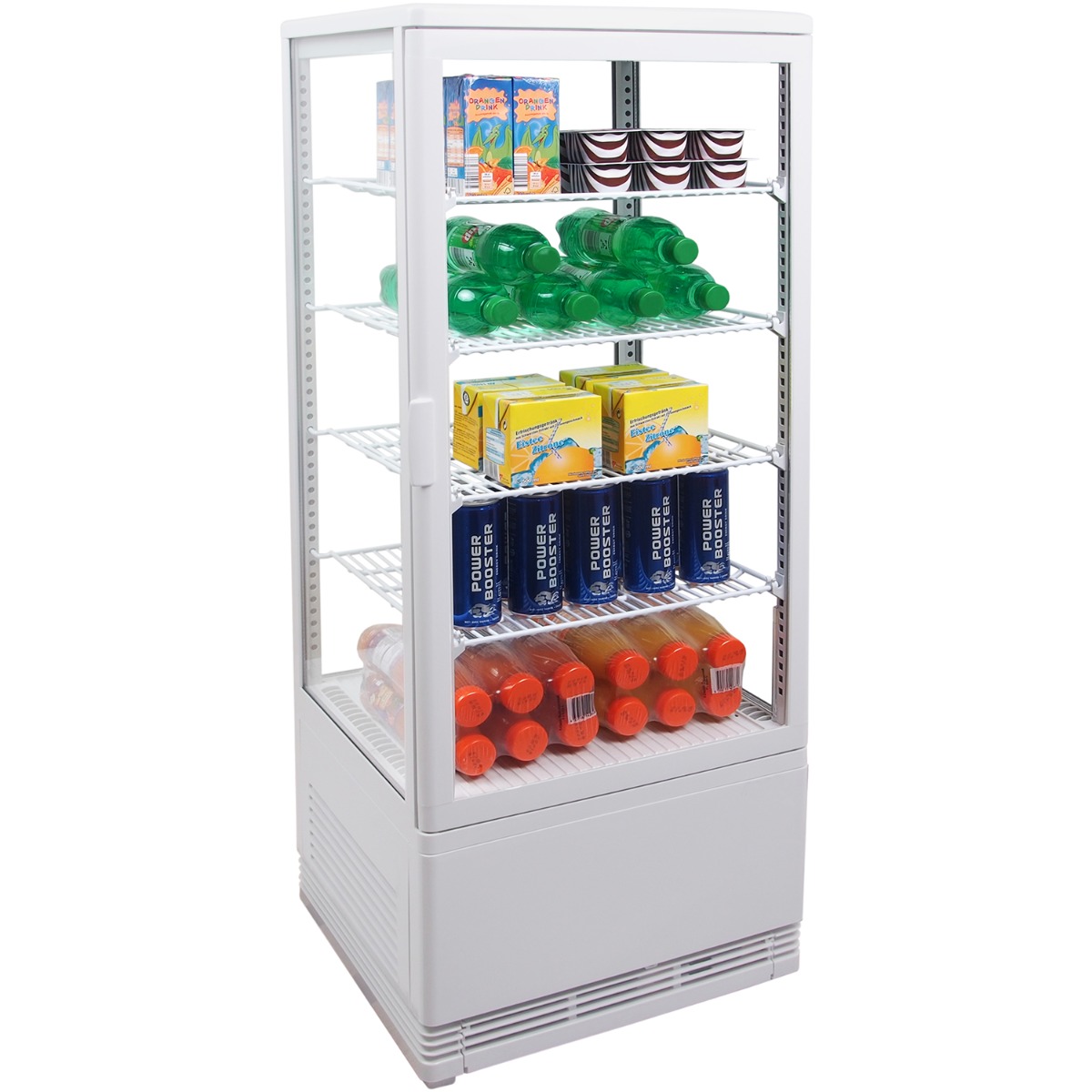 ZORRO Umluftkühlvitrine SC 100 | 4 Roste | 100 Liter | Weiß