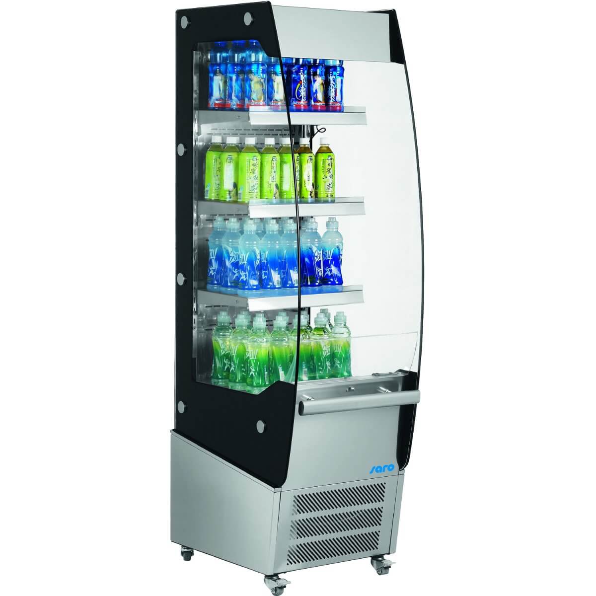 Getränkekühlschrank 280 Liter weiß/schwarz mit Glastür - ZK 280
