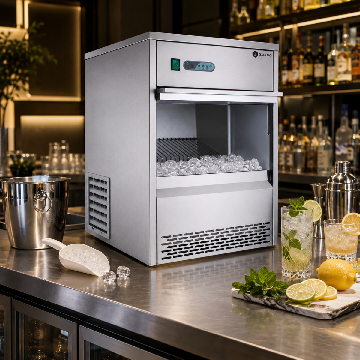 ZORRO Eiswürfelbereiter ZEB 25 ECO | 25kg/24h | Eiswürfelmaschine Gastro | In